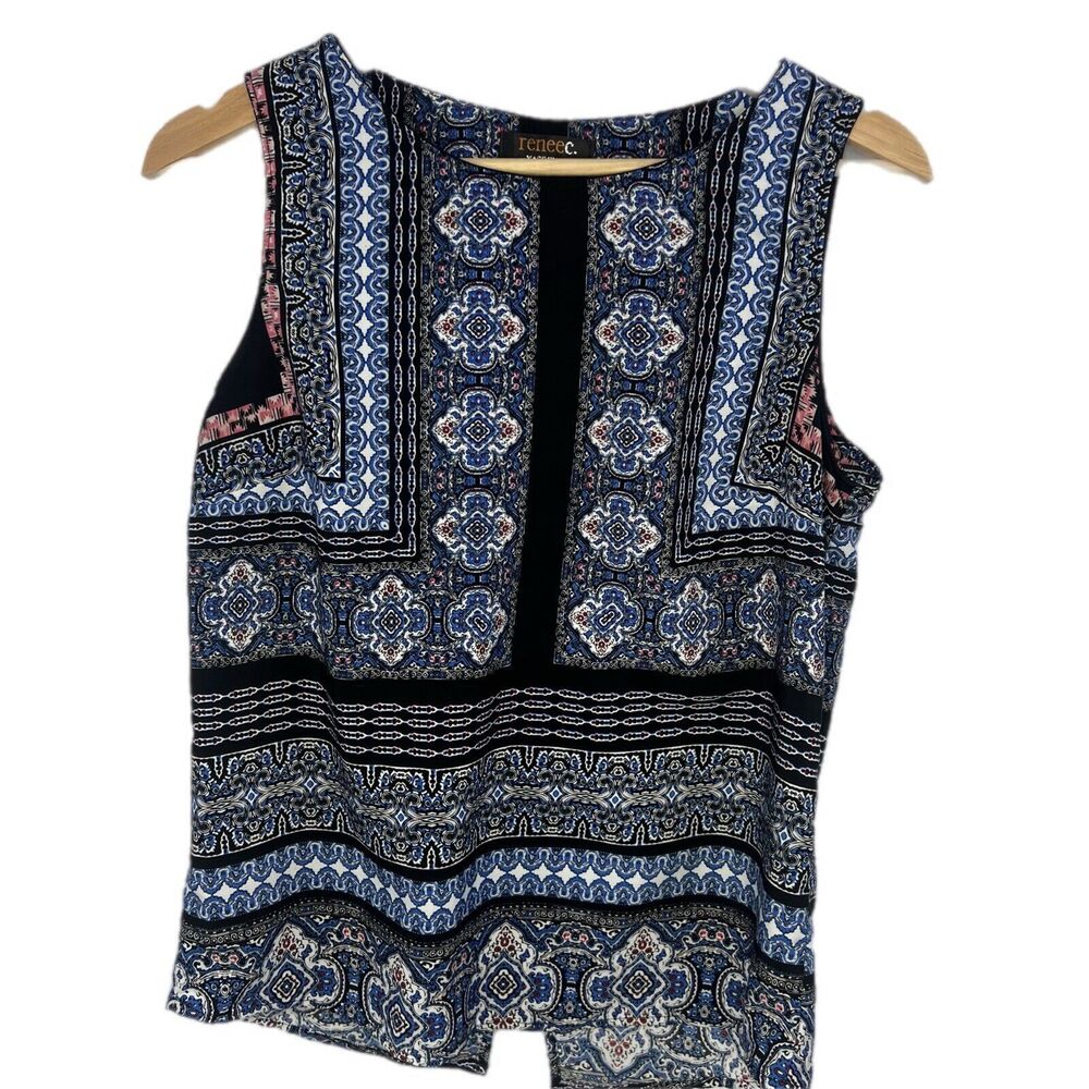 ReneeC Sleeveless Boho Tank Blouse Size Small Teacher Casual‎ Business Travel